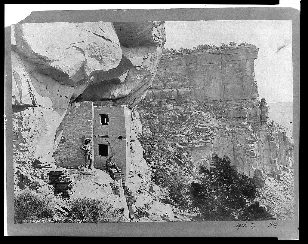 [Capt. John Moss and Ernest Ingersoll in the Canyon of the Mancos,…, Colorado, 1874