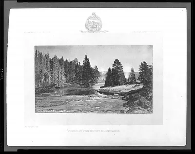 Views in the Rocky Mountains--View in the Upper Fire Hole, from near…, 1871