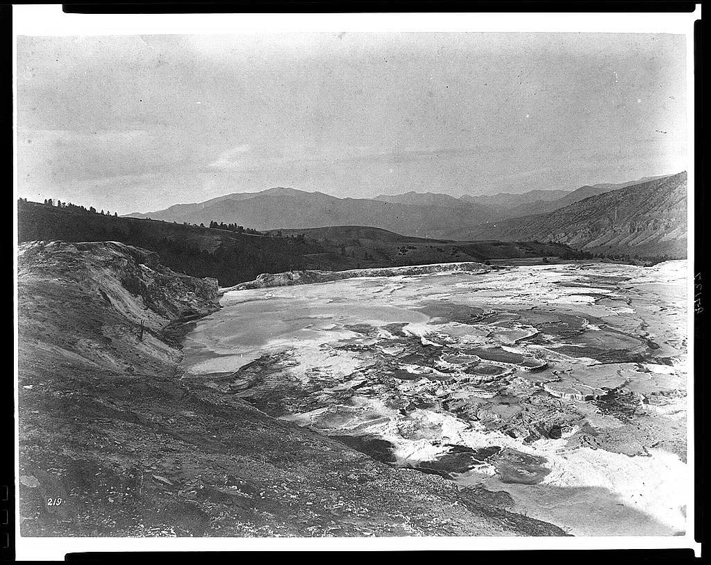 [Hot springs on the Gardiner River], Yellowstone National Park, Wyoming, 1871