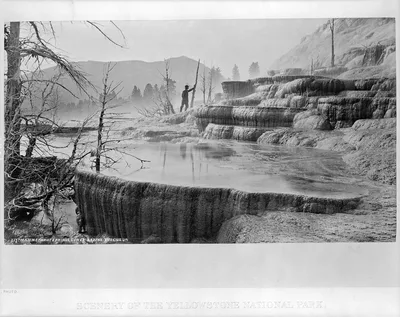 Scenery of the Yellowstone National Park. 217 Mammoth Hot Springs,…, Yellowstone National Park, Wyoming, 1872